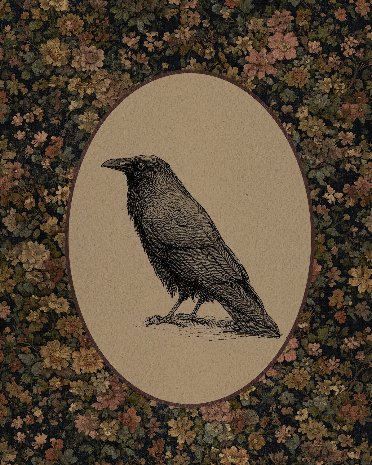 Floral Raven