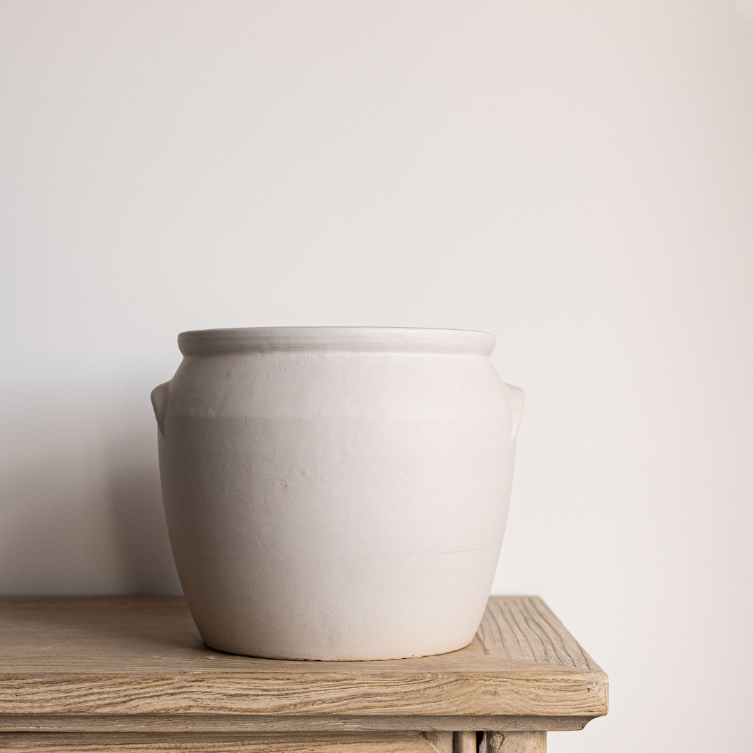 French Replica White Matte Confit Crock Pot Small