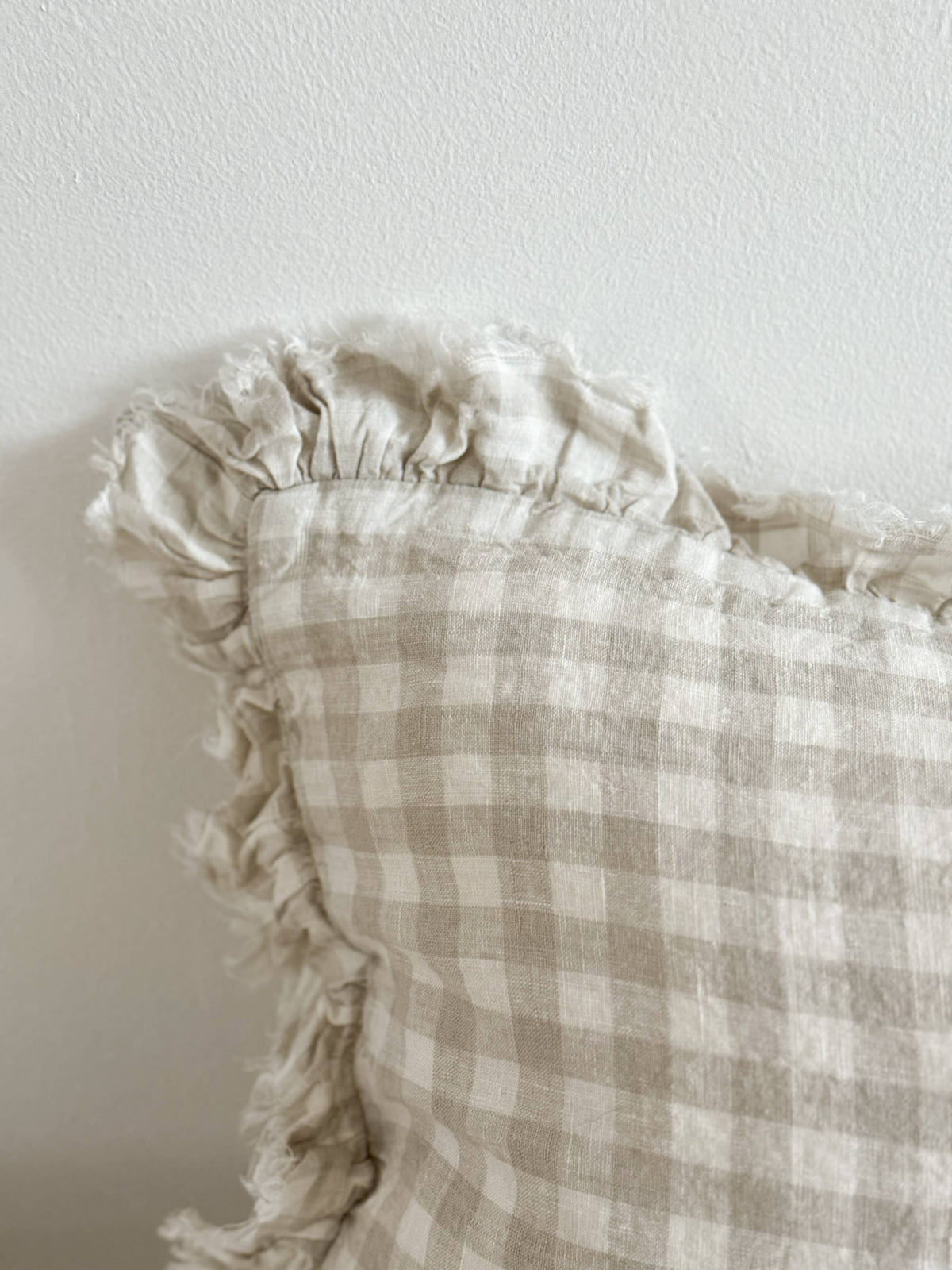 Hallie Gingham Ruffled Edge Lumbar Pillow