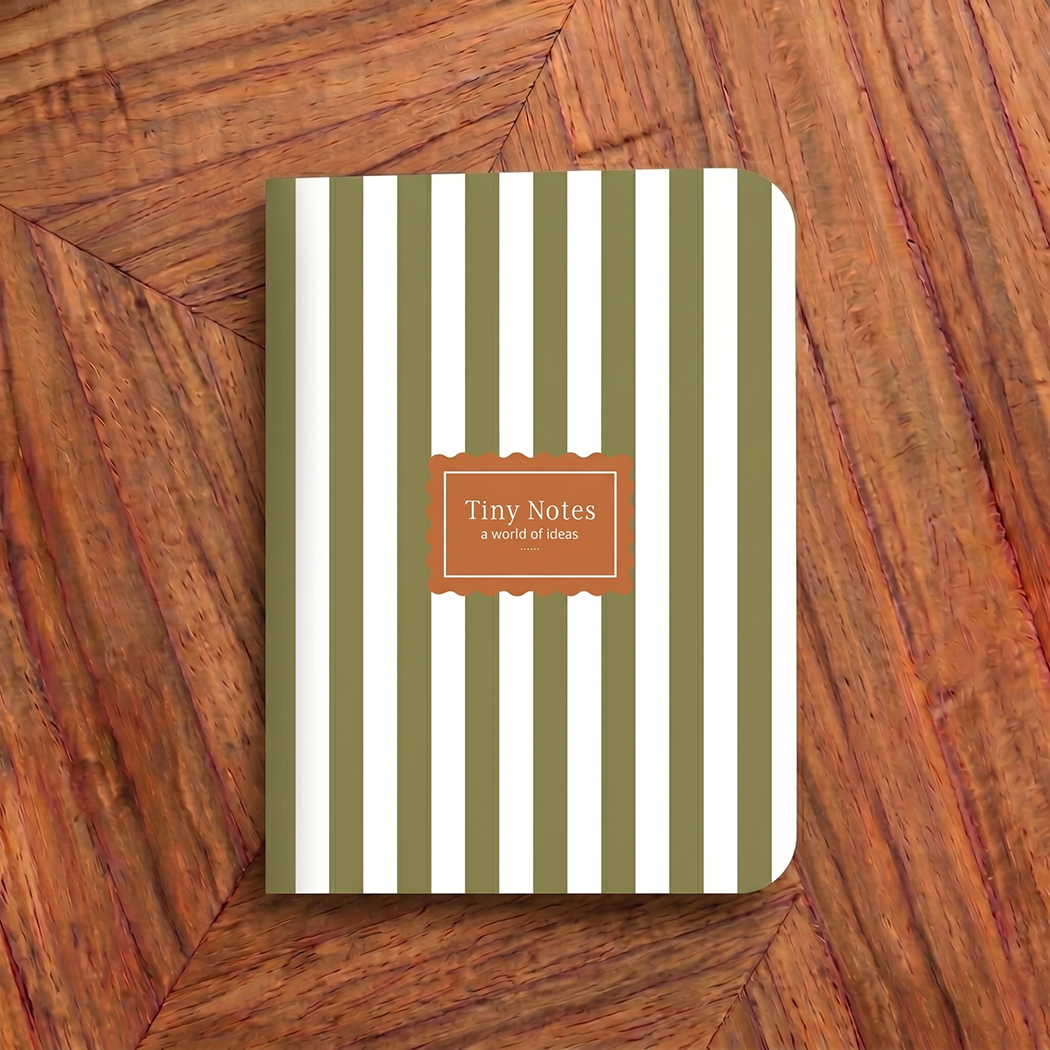 Flowers & Green Stripes | Pocket Notebook Set