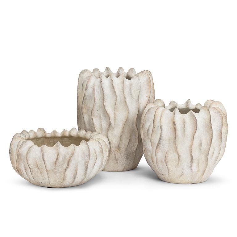 Wavy Pod Style Planter-10"H
