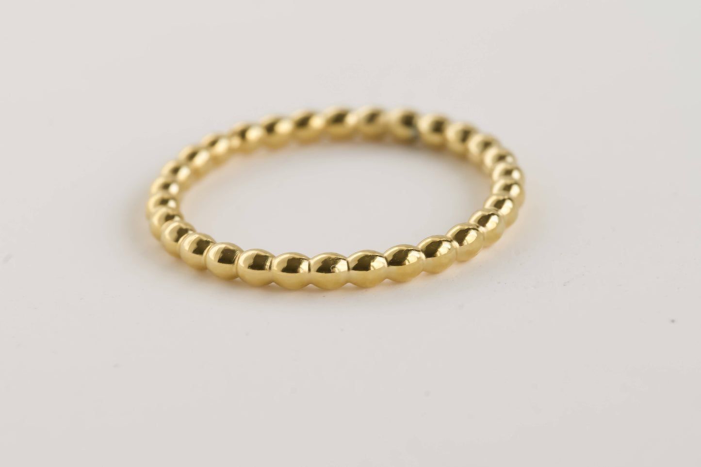 Gold Beaded Ring Sz 8