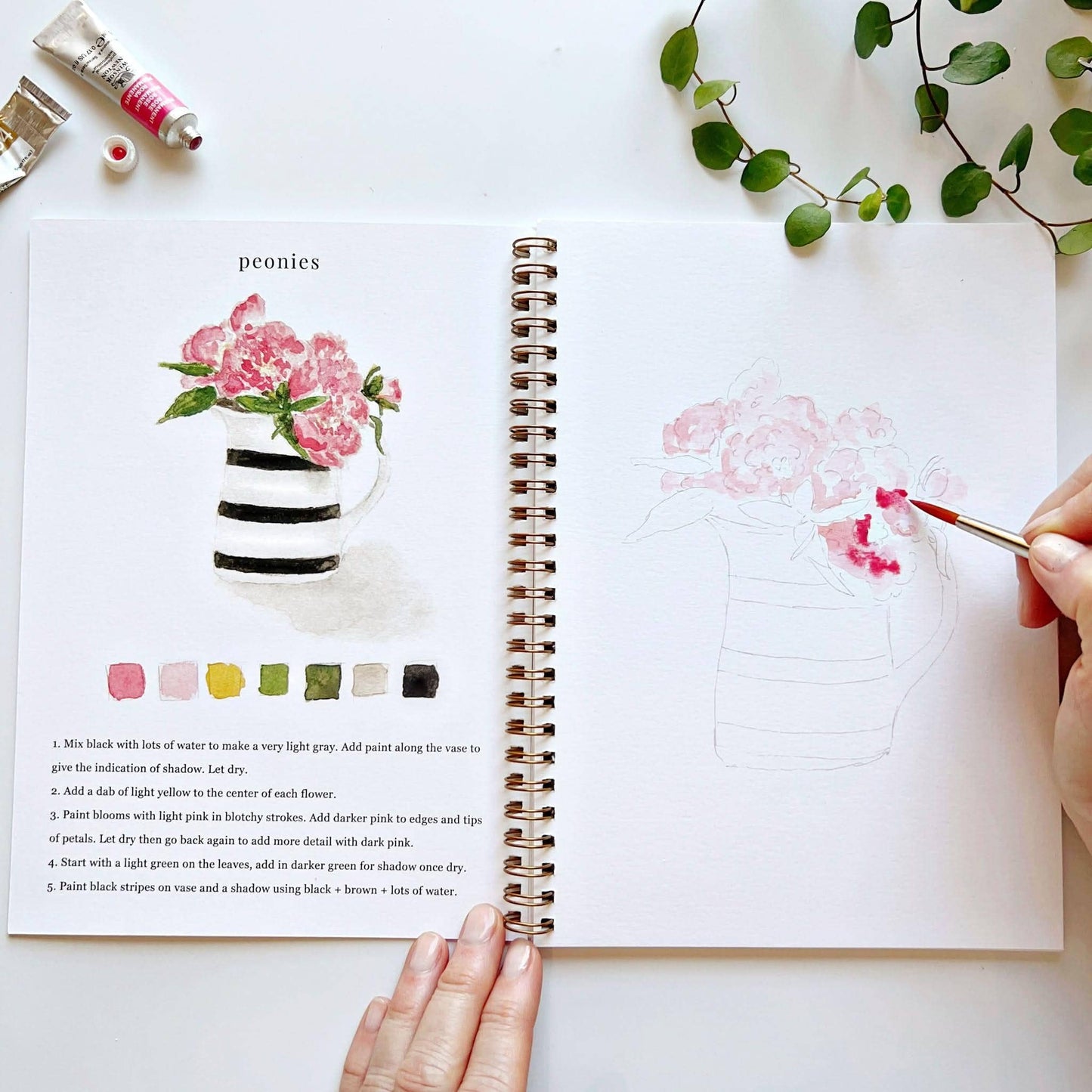 Bouquets watercolour workbook