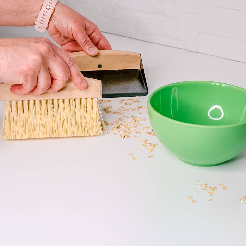 Dustpan and broom table sweep set