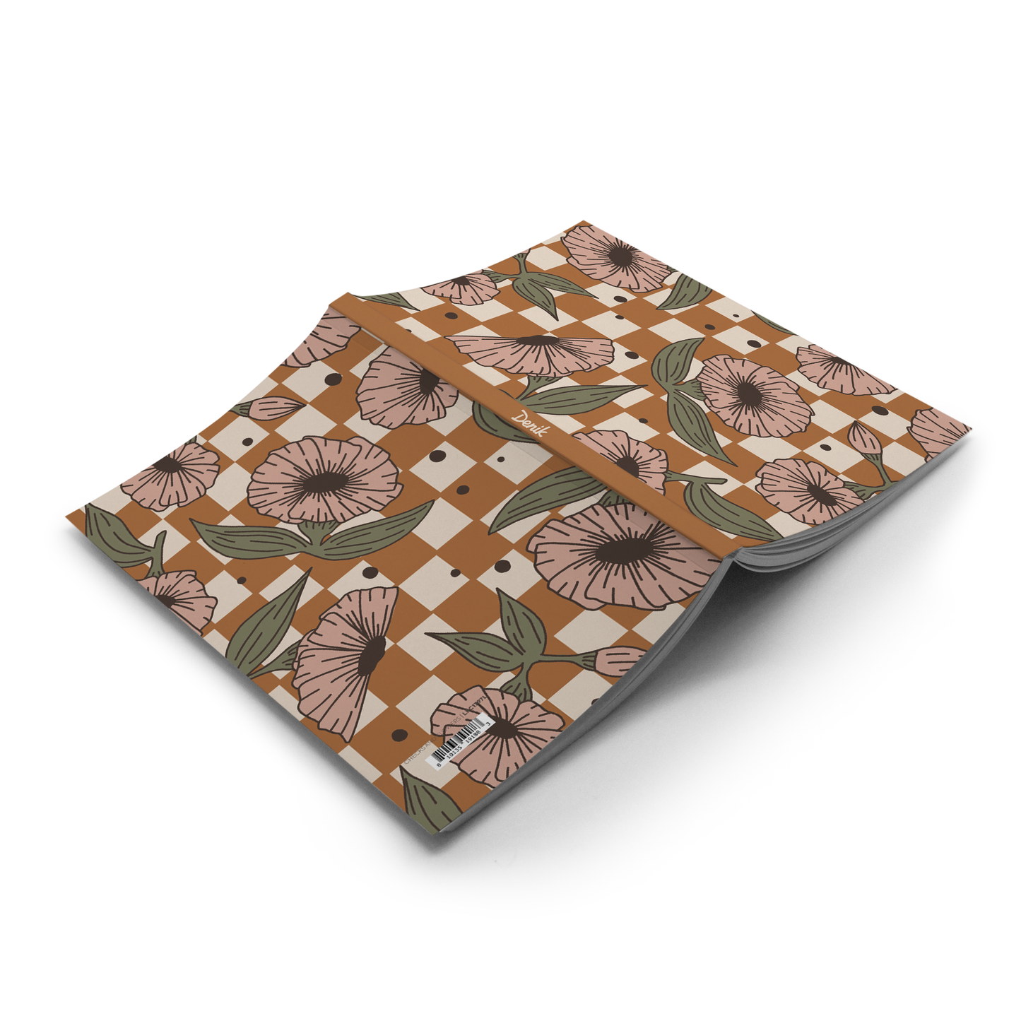 Checks and Flowers Notebook