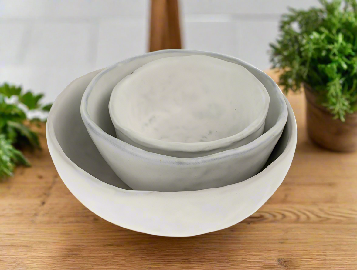 Pebble Stoneware Bowls - Set of 3