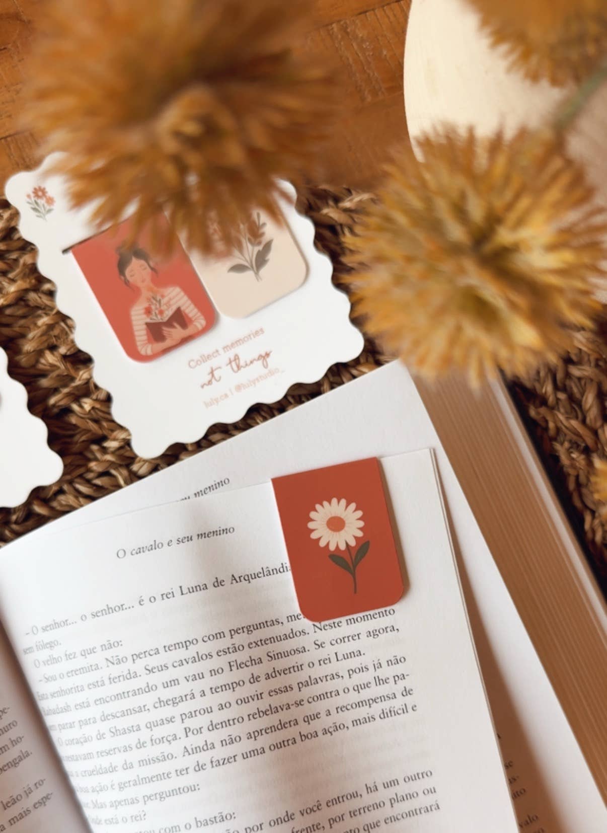 Magnetic Bookmark | Cup of Tea and Flowers