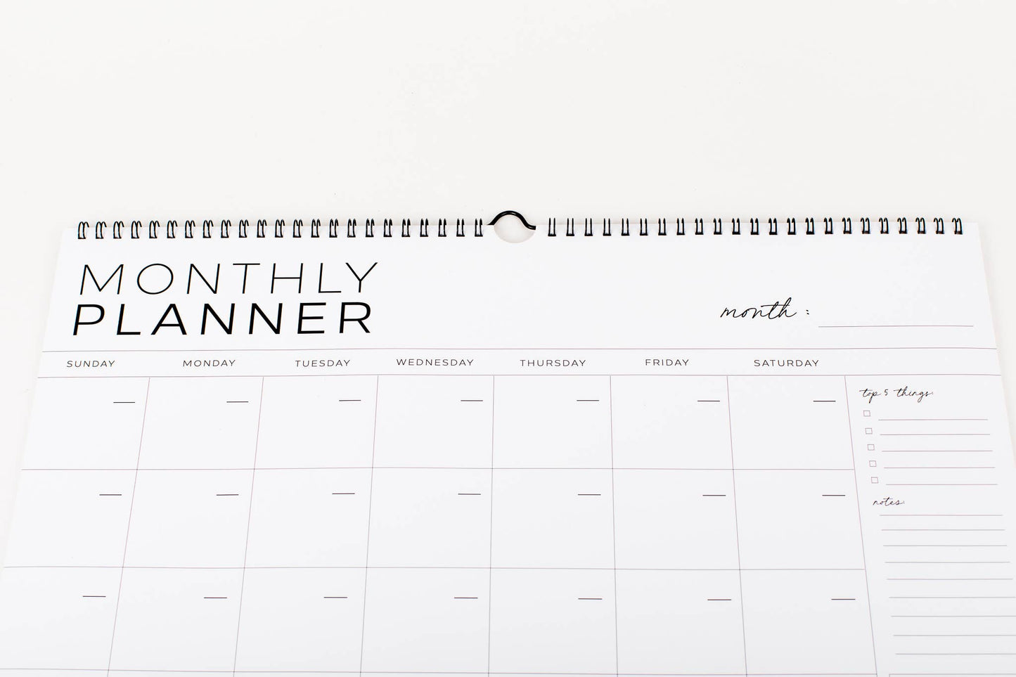 Monthly Calendar - Undated Calendar (Large + Wire)