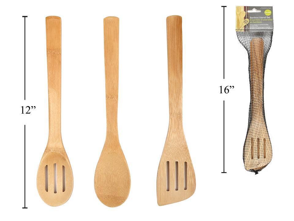 3-pc Bamboo Utensil Set