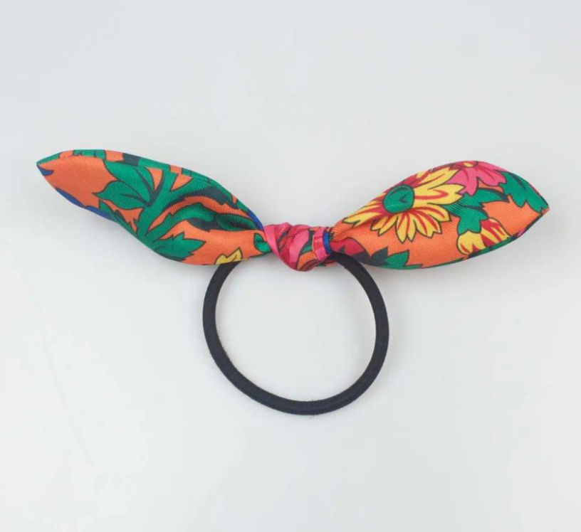 Orange Kokom Bow Hair Tie