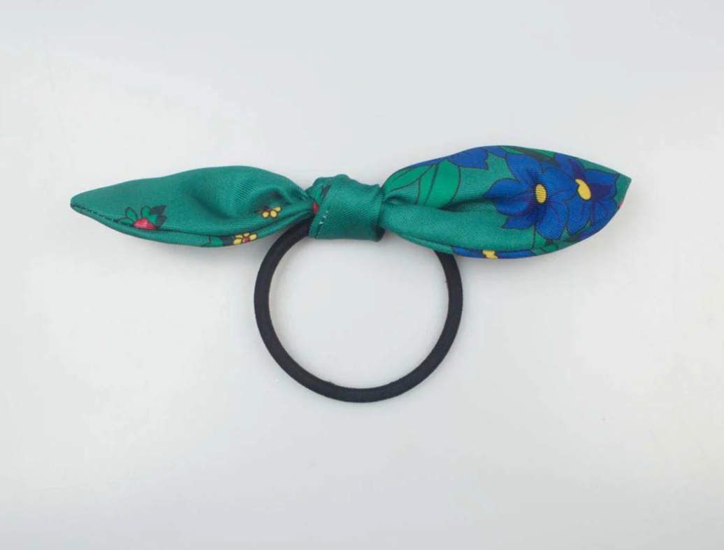 Green Kokom Bow Hair Tie