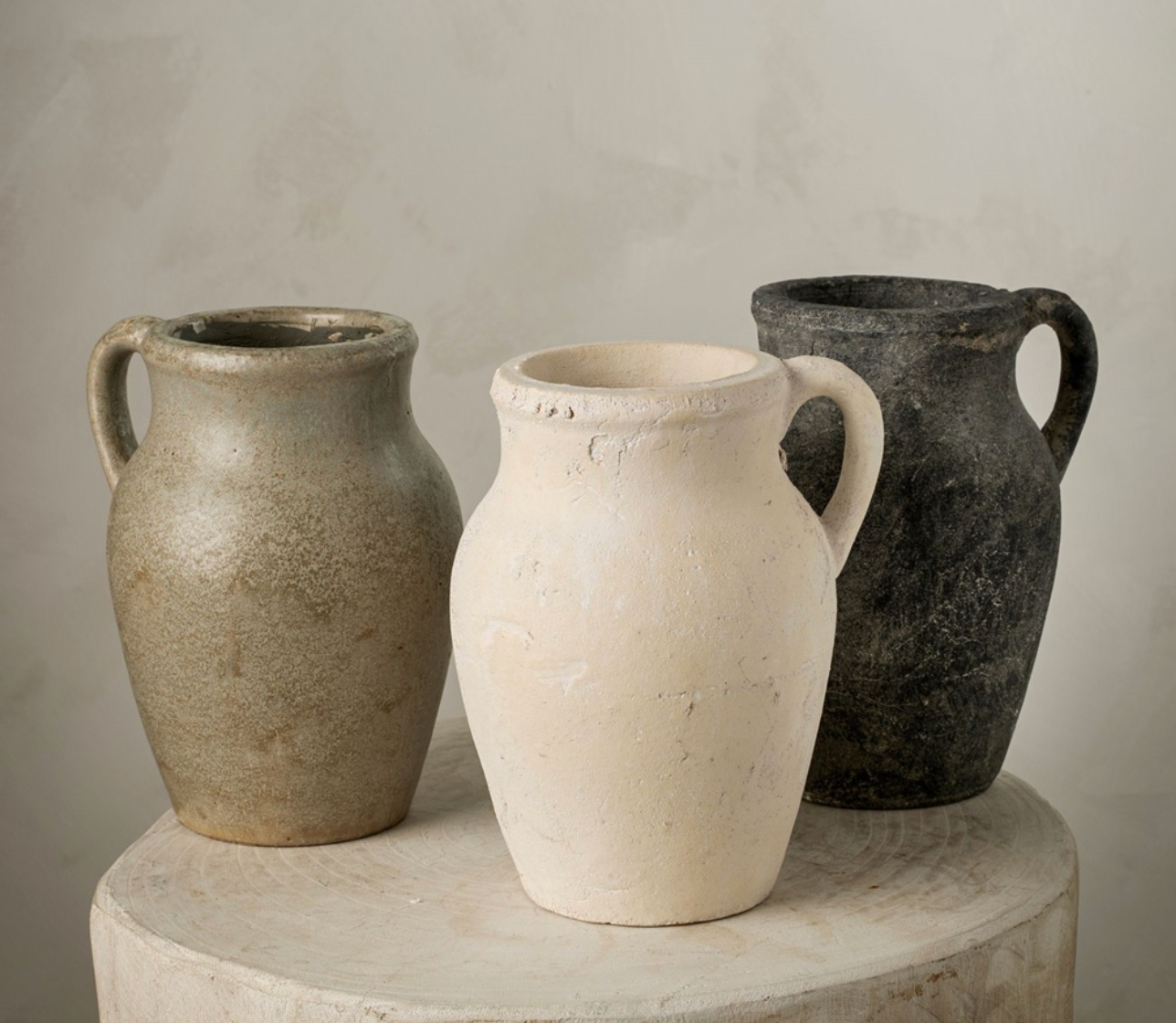 Rhodes Pitcher Vase Cream