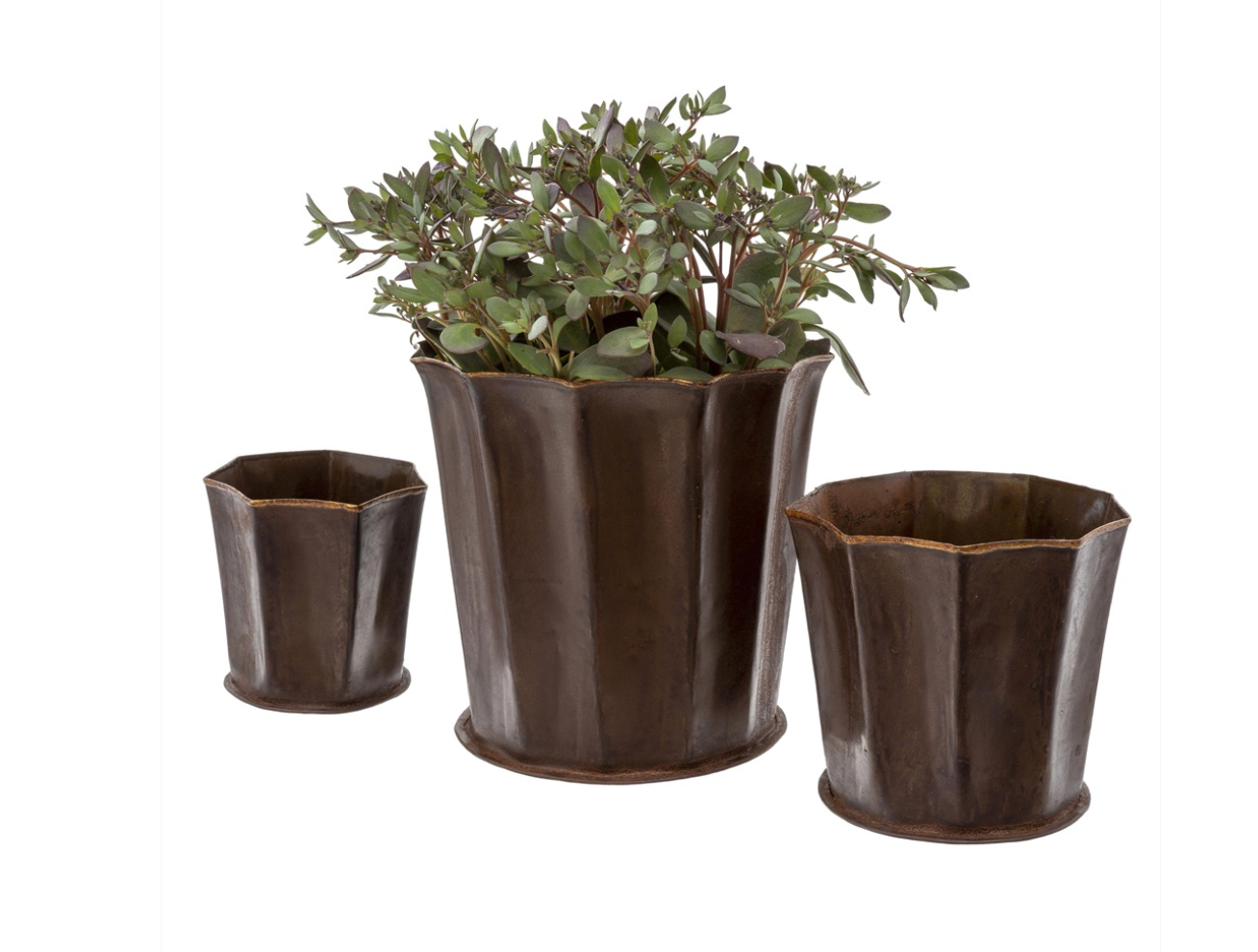 Leather Effect Fluted Pot *Large*