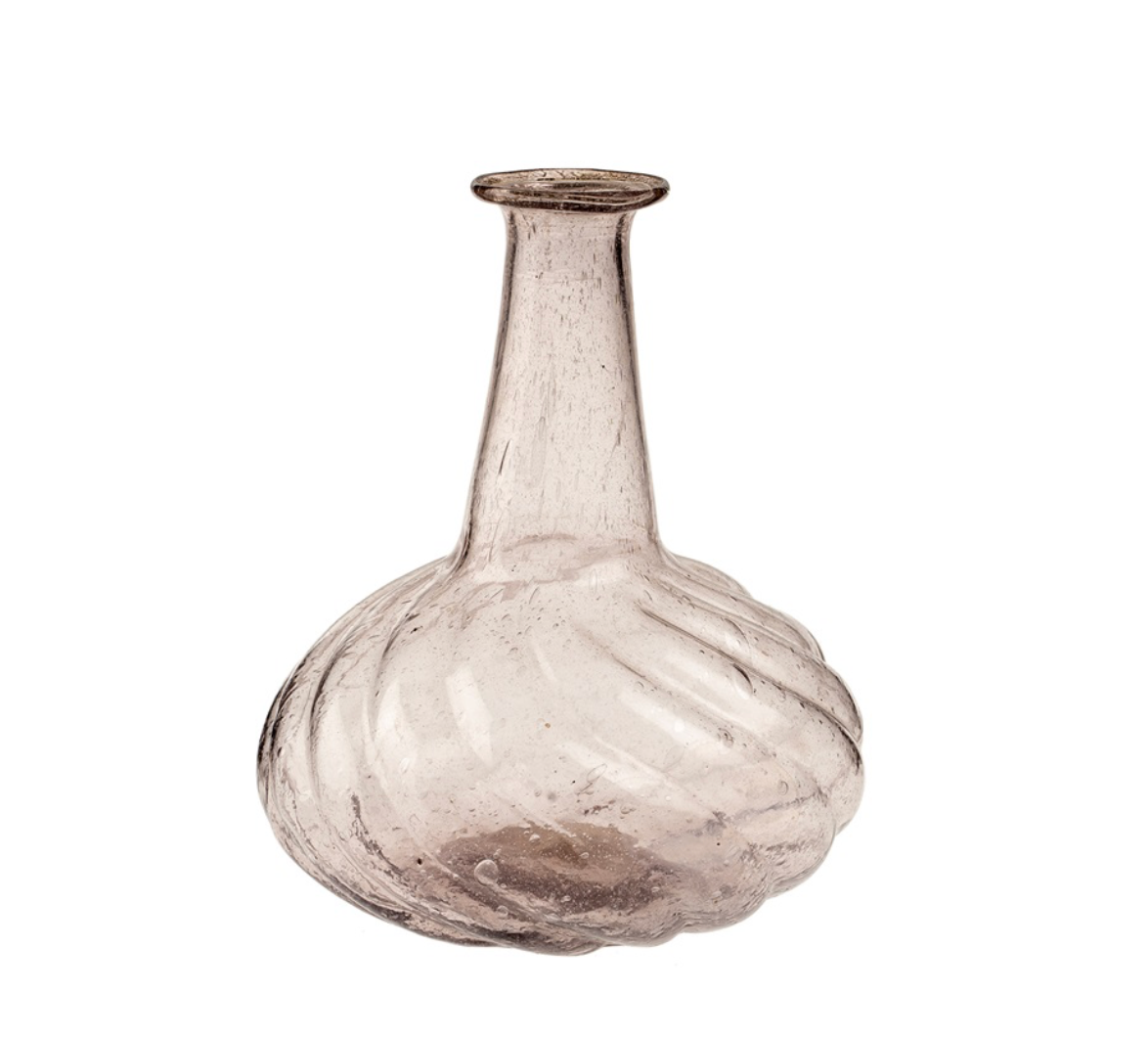 Glass Bottle Vase M, Light Purple