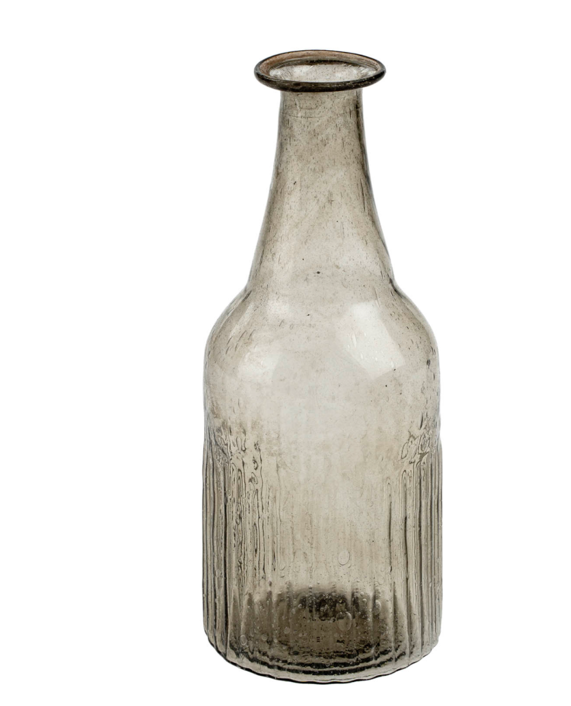Glass Bottle Vase, Smoke
