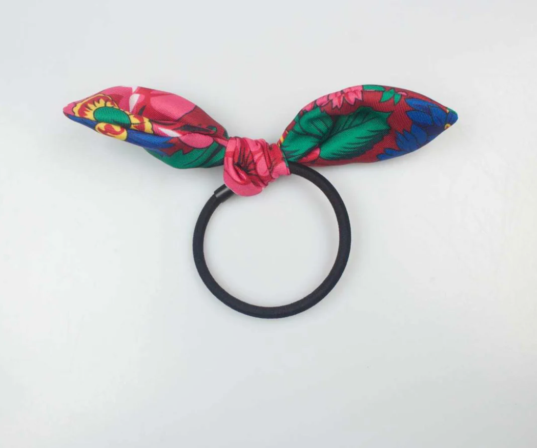 Burgundy Kokom Bow Hair Tie