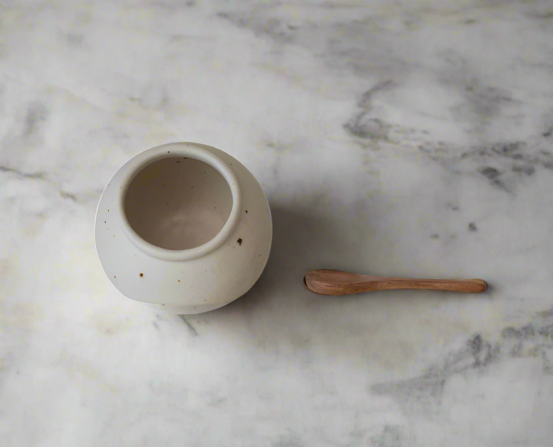 Soren Stoneware Jar & Spoon Set