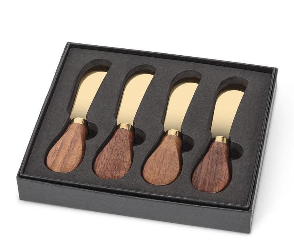 Gold + Walnut Pâté Spreader Set 4 Piece