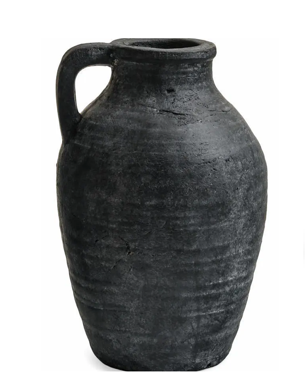 Black Terracotta textured Vase