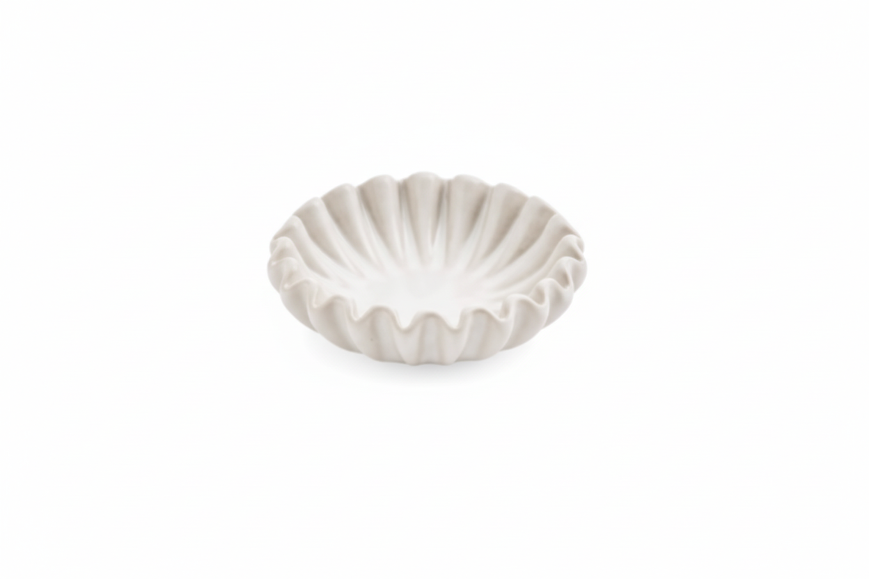 White Pleated Bowl