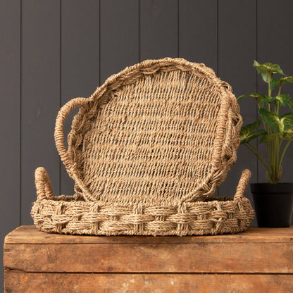Round Braided Seagrass Tray