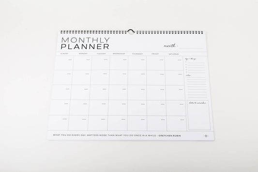 Monthly Calendar - Undated Calendar (Large + Wire)