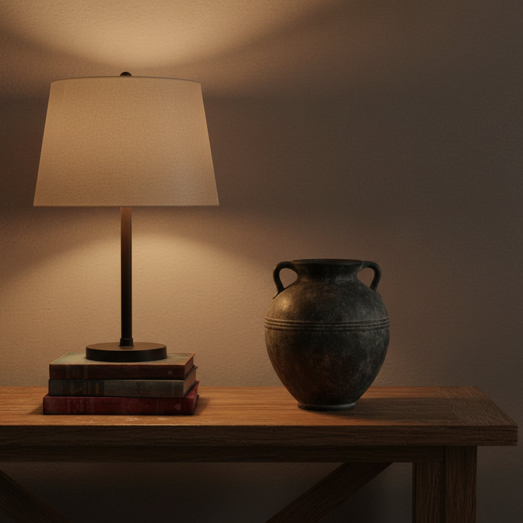 Noir Embossed Lines Vase