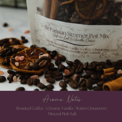 Be Parisian Simmer Pot Mix, Natural Café au Lait Aroma