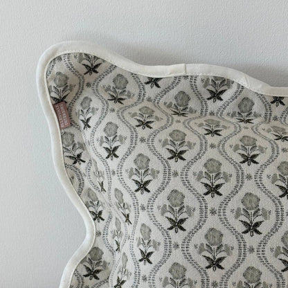 Chloe Sage Print Scalloped Edge Lumbar Pillow