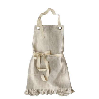 Ruffle Pin Stripe Apron
