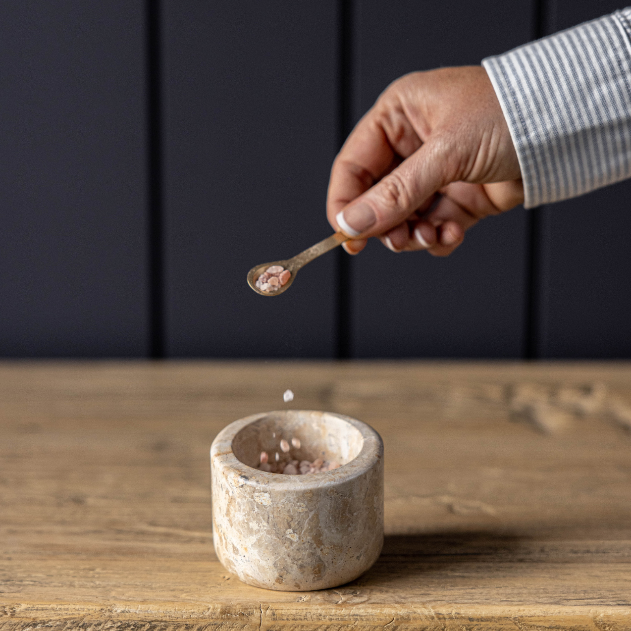 Leopard Marble Salt Cellar With Spoon