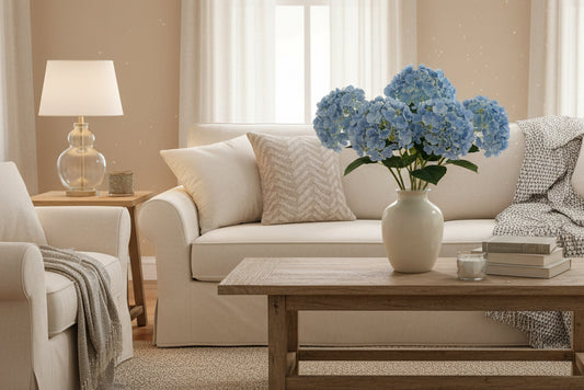 Single Real Touch Blue Hydrangea Bloom