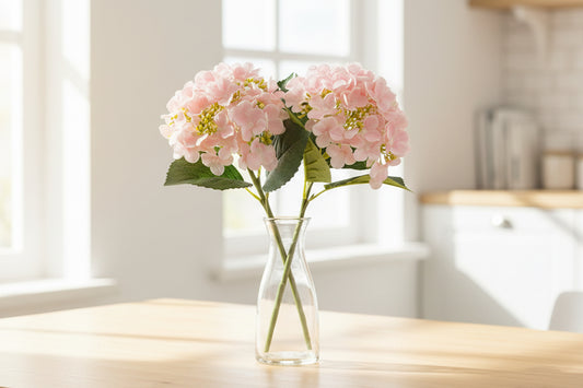 Single Real Touch Pink Hydrangea Bloom