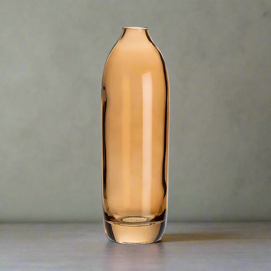 Tall Amber Glass vase