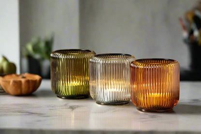 Ribbed Glass Votive