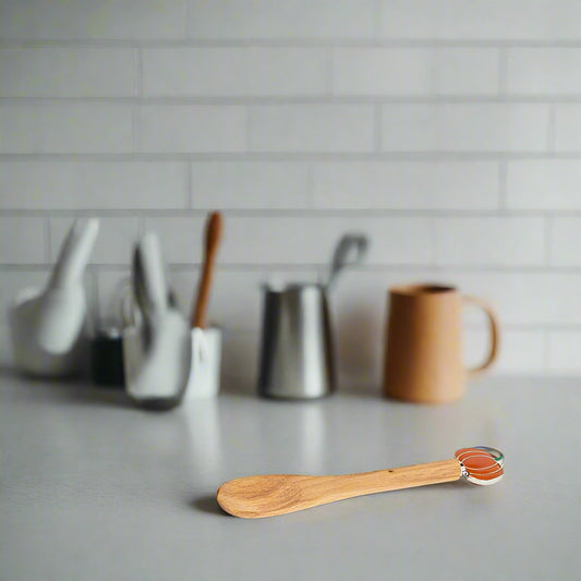 Small wooden pumpkin spoon