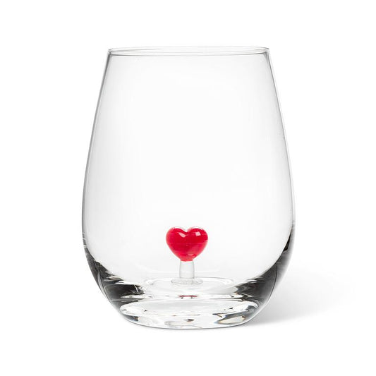 Stemless Heart Glass