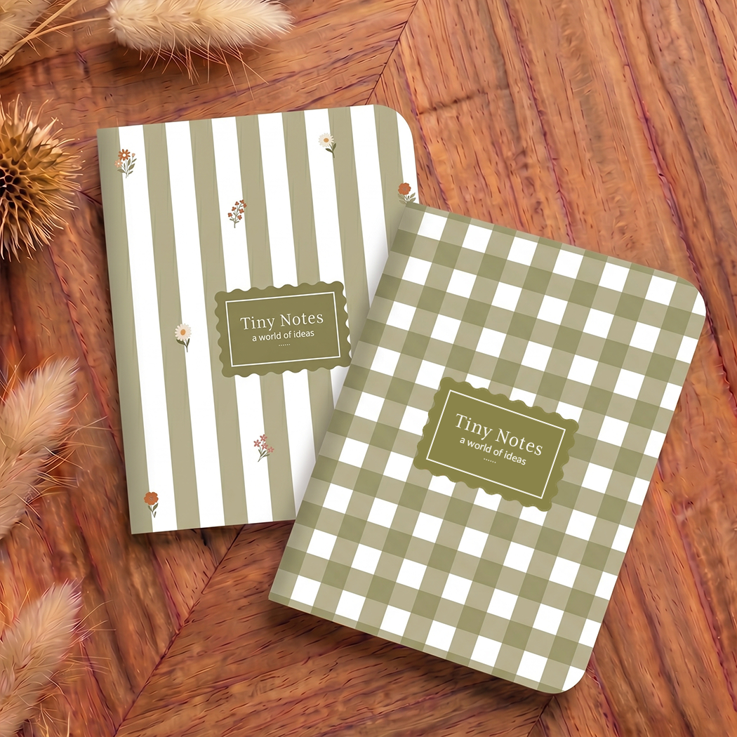 Green Gingham & Stripes S/2 pocketbook