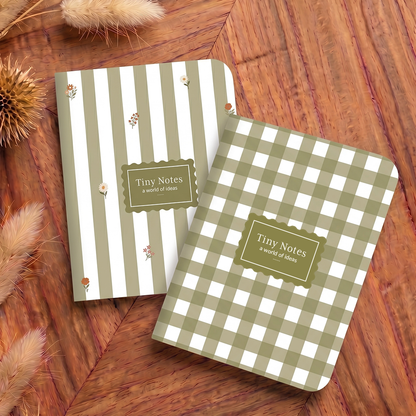 Green Gingham & Stripes S/2 pocketbook