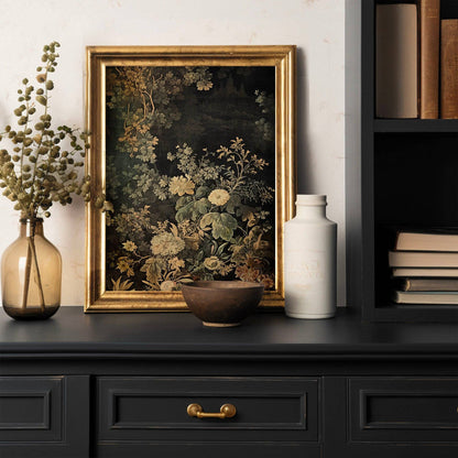 Faded Vintage Floral Tapestry Victorian Era Art Print: 8x10