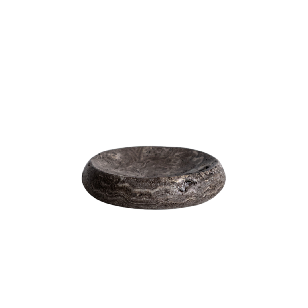 Grey Travertine Soap Dish