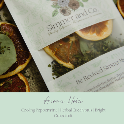 Be Revived Simmer Pot Mix Glass Jar, Stovetop Potpourri