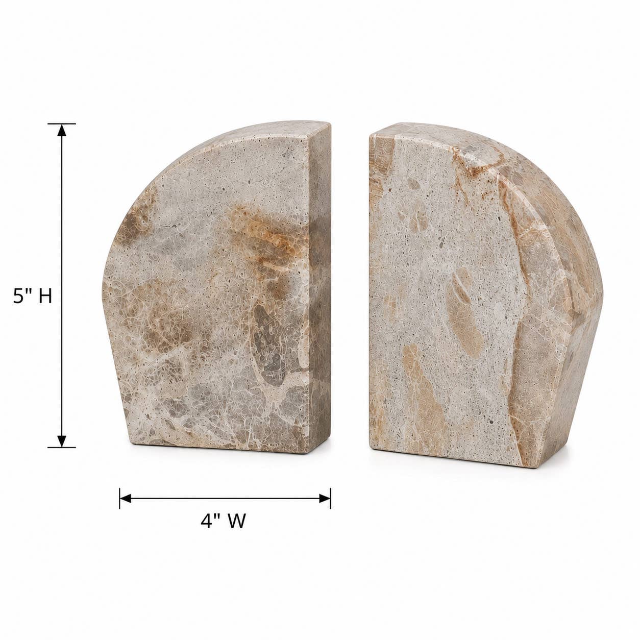 Caprie Beige Marble Bookends