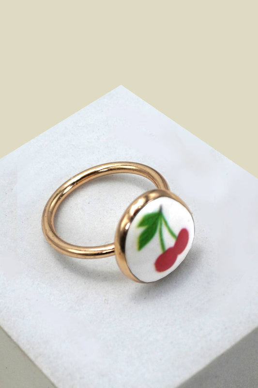 Porcelain Cherry Ring