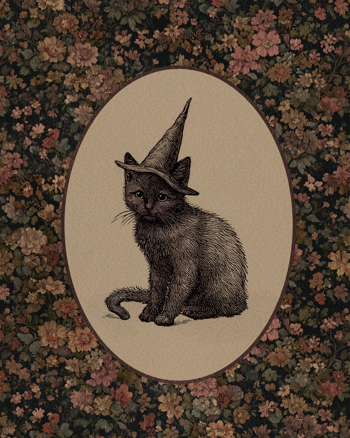 Floral Witch Cat