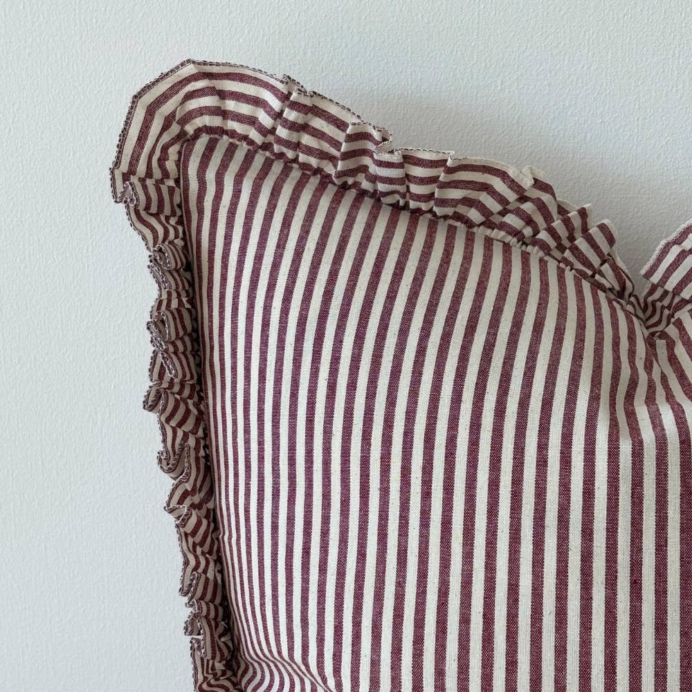 Darcy Burgundy Stripe Pillow