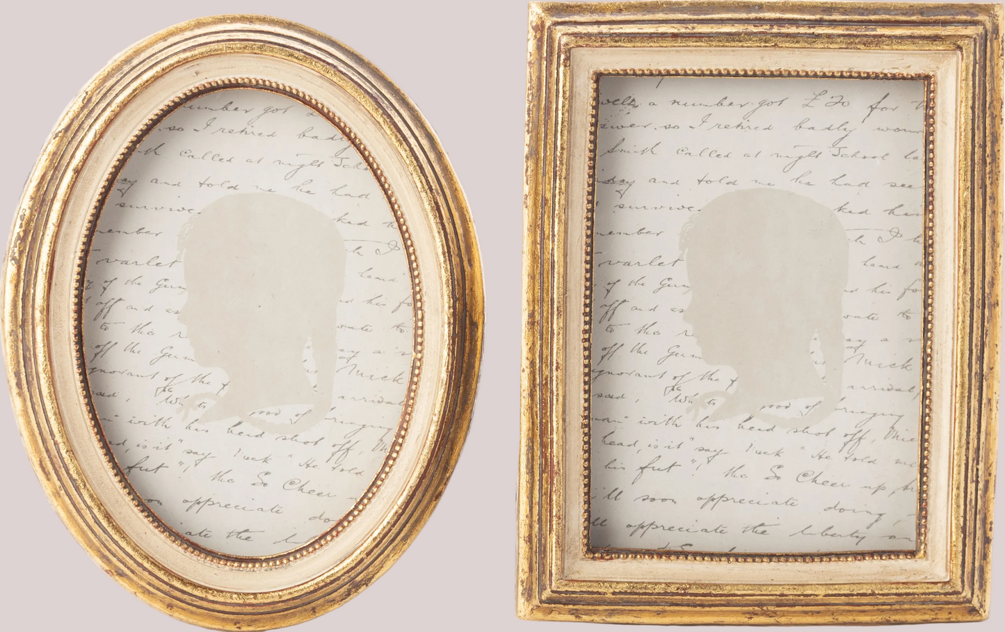 Antique Cream + Gold Mini Picture Frame