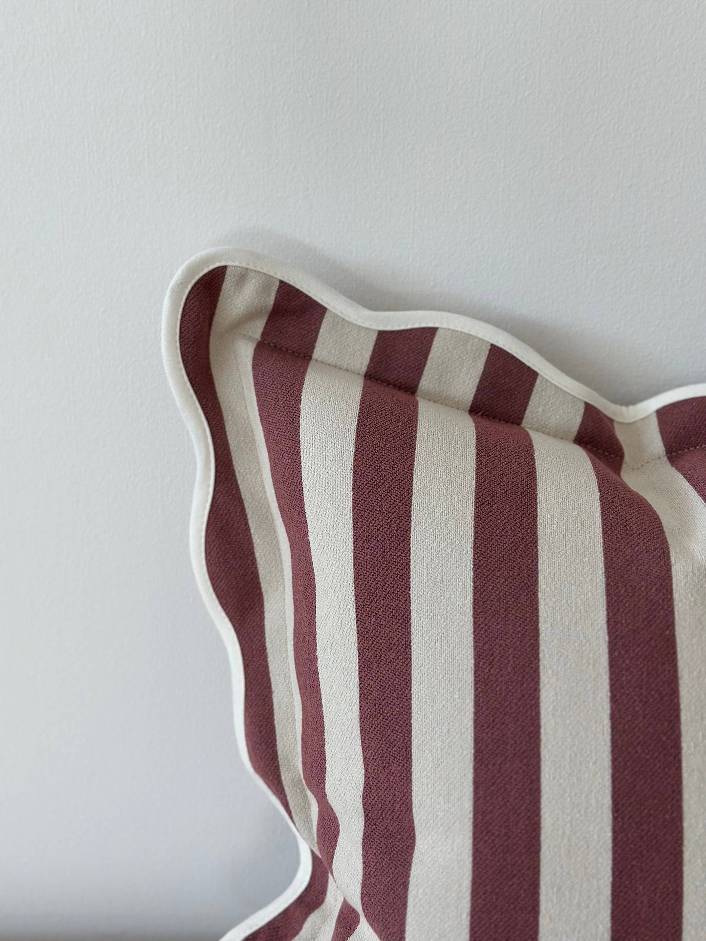 Chloe Plum Stripe Scalloped Edge