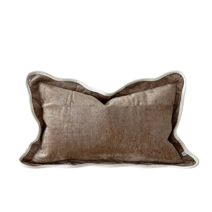 Chloe Coffee Scalloped Edge Lumbar Pillow