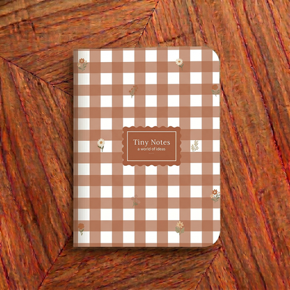 Terracota Gingham & Stripes S/2 Pocket notebook